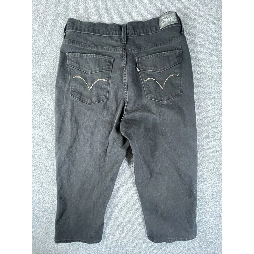 Levi's Jeans Women's 8 Black Cropped Baggy Loose Fit Pants - Picture 2 of 11